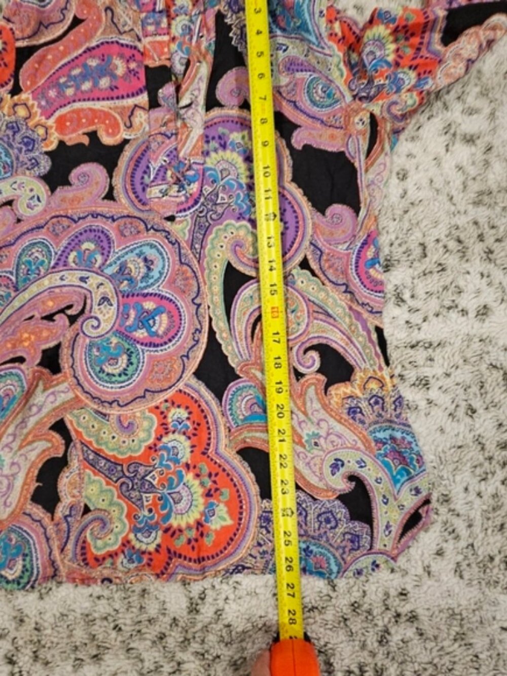 Lauren Ralph Lauren Colorful Paisley 70's Retro Festival Boho Top SZ M Tie Neck - Picture 7 of 8